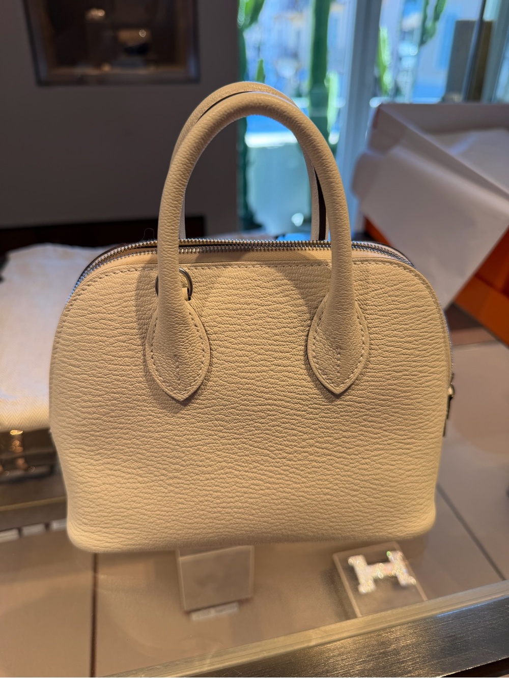 Hermes RARE White Bolide 1923 Mini Bag NEW IN BOX
